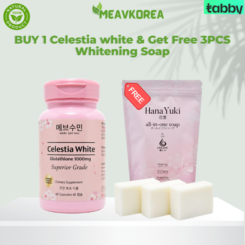 BUY 1 Celestia white & Get Free 3PCS Whitening Soap