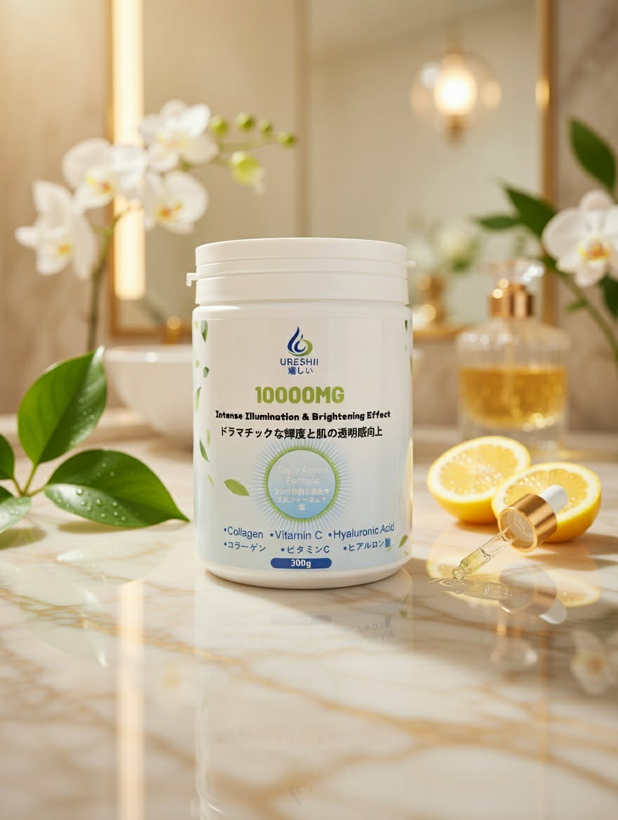 Collagen vitamin C hyaluronic acid supplement 1 bottles skin brightening and hydration
