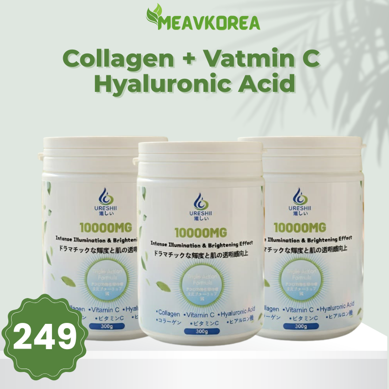 Collagen vitamin C hyaluronic acid supplement 3 bottles skin brightening hydration