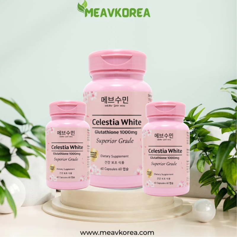 Celestia White triple pack glutathione capsules for glowing radiant skin