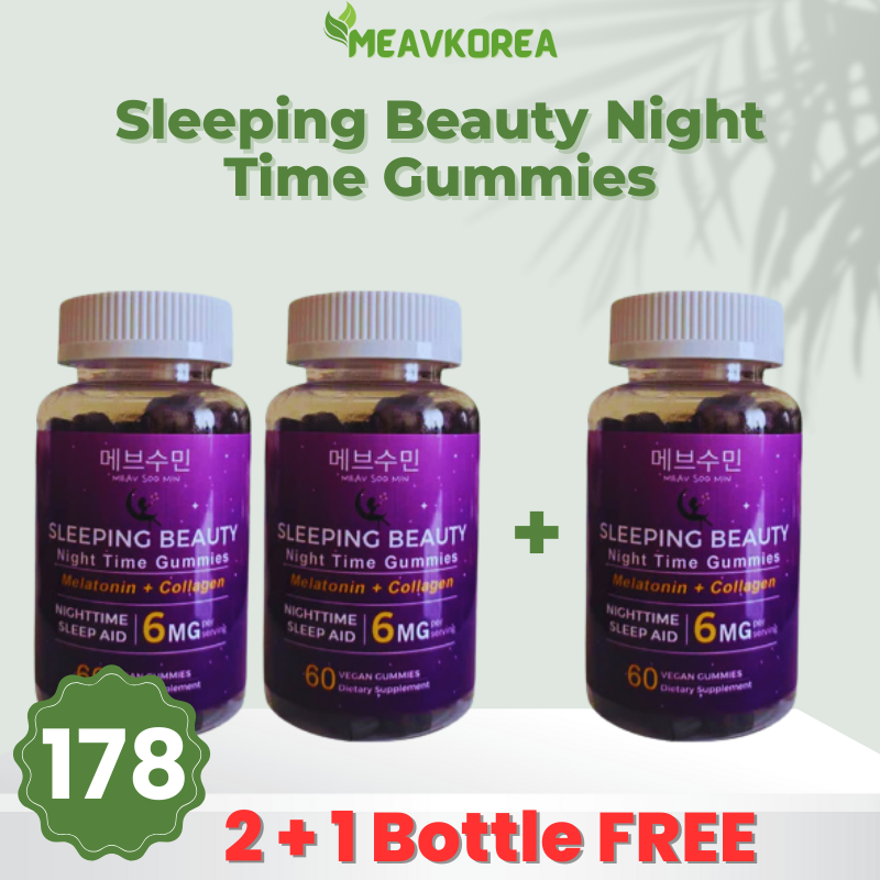 Meav Soo Min Sleeping Beauty night time gummies 2+1 bottles sleep support beauty supplement